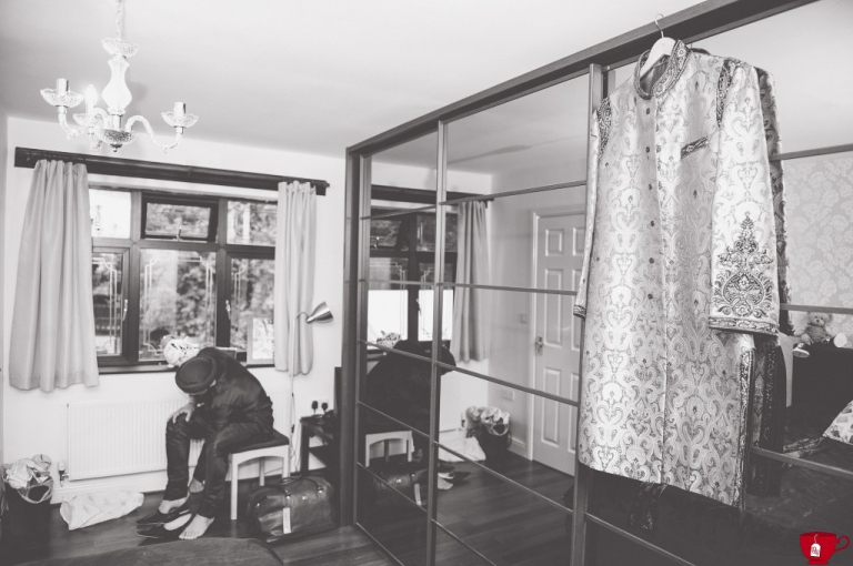 Sikh groom getting ready