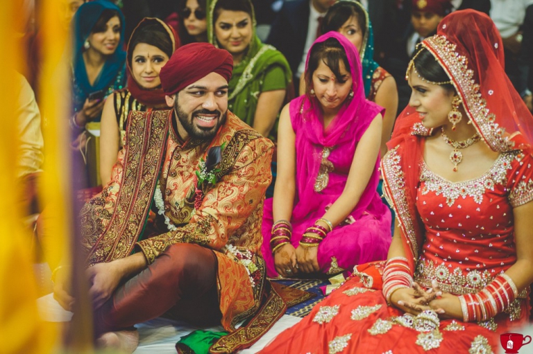bride and groom first look