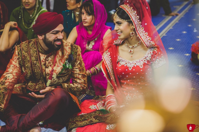 happy bride and groom