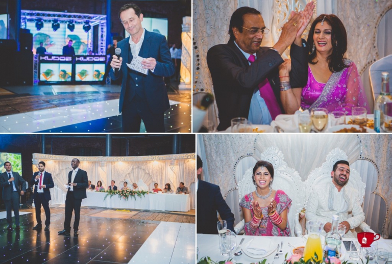 Wedding speeches and dancing